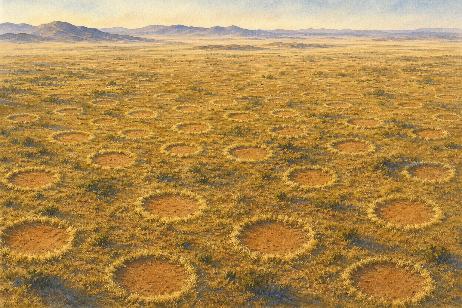 Namibia’s Fairy Circles Keep Their Secret: Termites, Thirst, or Both?